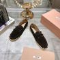 MIU MIU Suede and raffia boat shoes