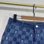 LV Embroidered Damier Denim Shorts