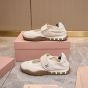 MIU MIU Tyre technical fabric and suede ballerinas