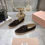 MIU MIU Suede and raffia boat shoes