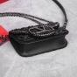 Valentino SMALL LOCÒ SHOULDER BAG WITH CRYSTALS