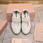 MIU MIU Tyre technical fabric and suede ballerinas