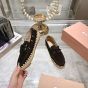 MIU MIU Suede and raffia boat shoes
