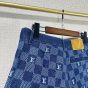LV Embroidered Damier Denim Shorts