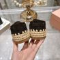 MIU MIU Suede and raffia boat shoes