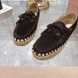 MIU MIU Suede and raffia boat shoes