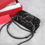 Valentino SMALL LOCÒ SHOULDER BAG WITH CRYSTALS