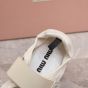 MIU MIU Tyre technical fabric and suede ballerinas