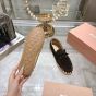 MIU MIU Suede and raffia boat shoes