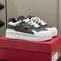 Valentino ONE STUD XL LOW-TOP SNEAKER IN NAPPA LEATHER AND JACQUARD TOILE ICONOGRAPHE TECHNICAL FABRIC
