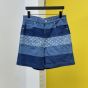 LV Striped Patchwork Denim Shorts
