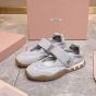 MIU MIU Tyre technical fabric and suede ballerinas
