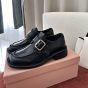 MIU MIU Leather shoes with buckle