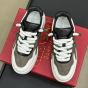 Valentino ONE STUD XL LOW-TOP SNEAKER IN NAPPA LEATHER AND JACQUARD TOILE ICONOGRAPHE TECHNICAL FABRIC
