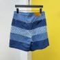 LV Striped Patchwork Denim Shorts