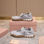 MIU MIU Tyre technical fabric and suede ballerinas