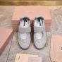 MIU MIU Tyre technical fabric and suede ballerinas