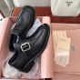 MIU MIU Leather shoes with buckle