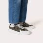 Valentino ONE STUD XL LOW-TOP SNEAKER IN NAPPA LEATHER AND JACQUARD TOILE ICONOGRAPHE TECHNICAL FABRIC