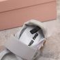 MIU MIU Tyre technical fabric and suede ballerinas