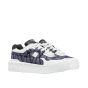 Valentino ONE STUD XL LOW-TOP SNEAKER IN DENIM-EFFECT TOILE ICONOGRAPHE JACQUARD FABRIC