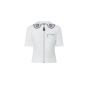 LV Broderie Collar Zip-Up Knit Top 