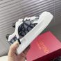 Valentino ONE STUD XL LOW-TOP SNEAKER IN DENIM-EFFECT TOILE ICONOGRAPHE JACQUARD FABRIC