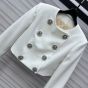 LV Cropped Jewel Button Mikado Jacket 