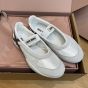 MIU MIU Gymnasium technical fabric and suede ballerinas