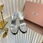 MIU MIU Metallic leather sandals