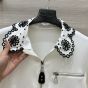 LV Broderie Collar Zip-Up Knit Top 