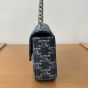 Celine CHAIN SHOULDER BAG CLAUDE IN DENIM WITH TRIOMPHE ALL-OVER