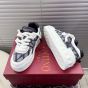 Valentino ONE STUD XL LOW-TOP SNEAKER IN DENIM-EFFECT TOILE ICONOGRAPHE JACQUARD FABRIC