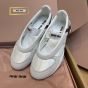 MIU MIU Gymnasium technical fabric and suede ballerinas