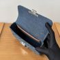 Celine CHAIN SHOULDER BAG CLAUDE IN DENIM WITH TRIOMPHE ALL-OVER