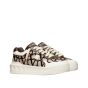 Valentino ONE STUD XL LOW-TOP SNEAKER IN NAPPA LEATHER AND TOILE ICONOGRAPHE FABRIC