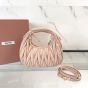 MIU MIU Wander matelassé nappa leather hobo mini-bag