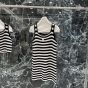 Celine triomphe striped mini dress in crocheted cotton
