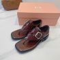 MIU MIU Leather thong sandals with buckle