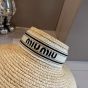 Miu Miu Raffia-effect fabric visor