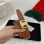 Celine MEDIUM REVERSIBLE FRAMED TRIOMPHE BELT in TAURILLON AND NATURAL CALFSKIN