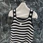 Celine triomphe striped mini dress in crocheted cotton