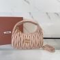 MIU MIU Wander matelassé nappa leather hobo mini-bag