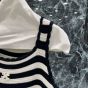 Celine triomphe striped mini dress in crocheted cotton
