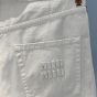 MIU MIU Denim and leather shorts