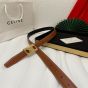 Celine MEDIUM REVERSIBLE FRAMED TRIOMPHE BELT in TAURILLON AND NATURAL CALFSKIN
