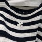 Celine triomphe striped mini dress in crocheted cotton