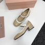 MIU MIU Two-tone patent leather Mary Jane pumps