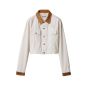 MIU MIU Denim and leather blouson jacket