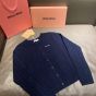 MIU MIU Cable-knit cashmere and silk cardigan